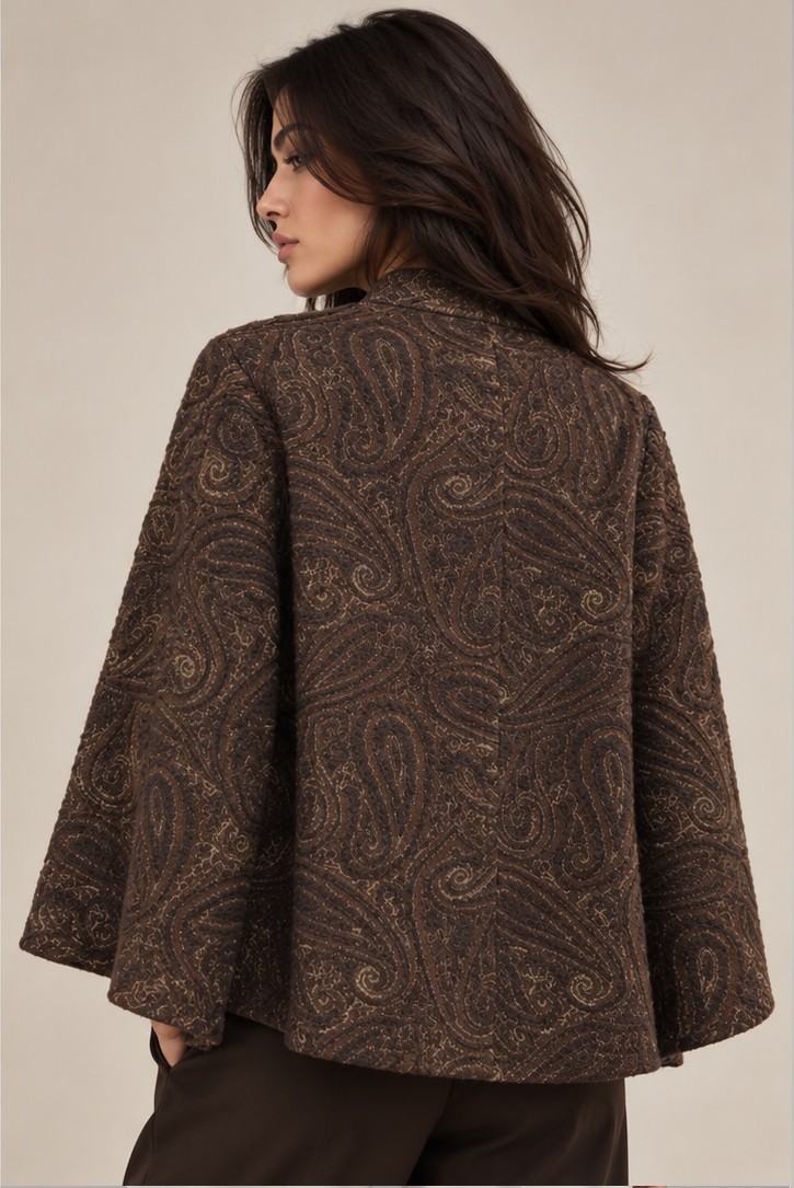 PAISLEY JACQUARD CARDIGAN