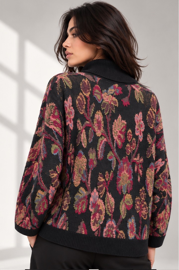 JACQUARD KNITTED PONCHO