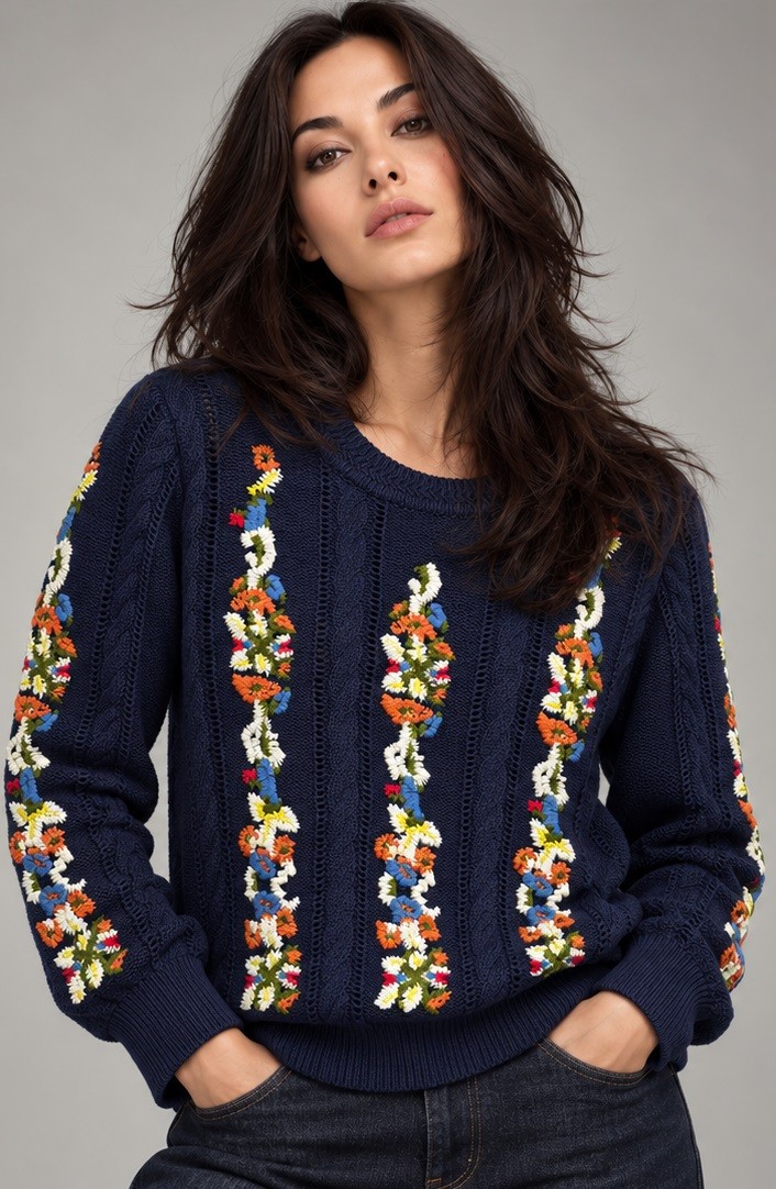 KNITTED EMBROIDERED JUMPER