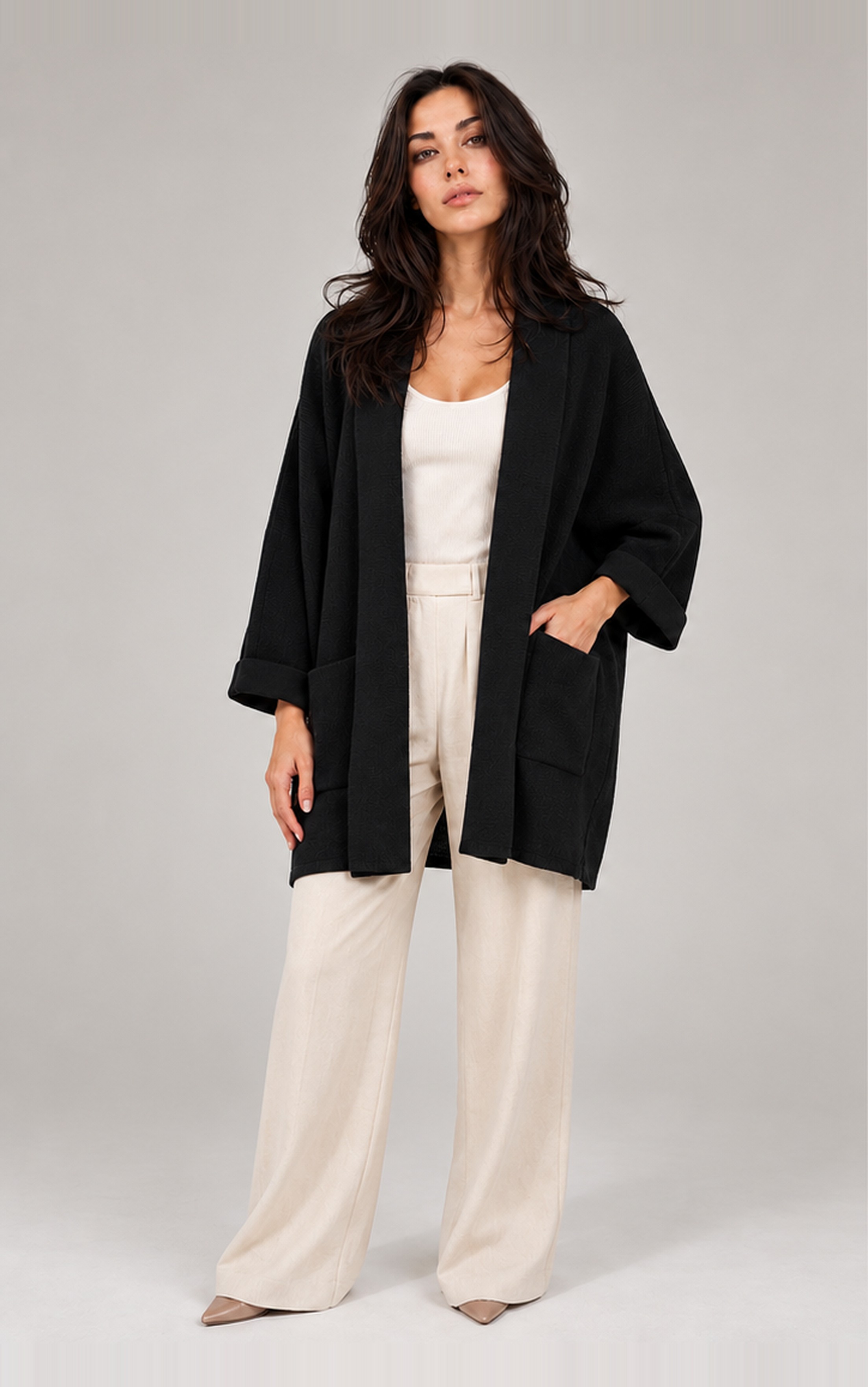 KNITTED OPEN SHRUG