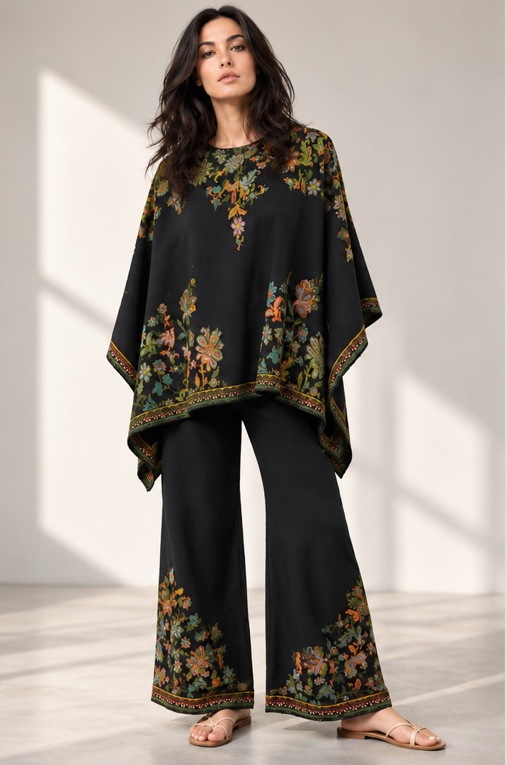 FLORAL MOTIFS KNITTED CO ORD SET