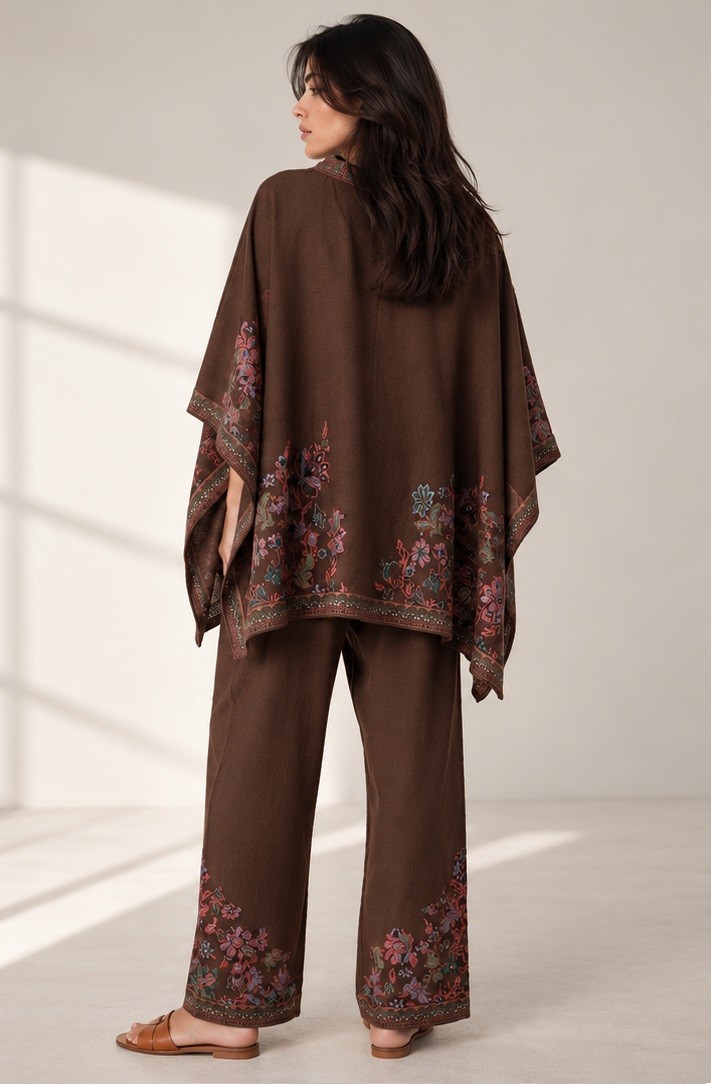 FLORAL MOTIFS KNITTED CO ORD SET