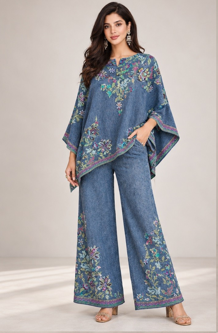 FLORAL MOTIFS KNITTED CO ORD SET