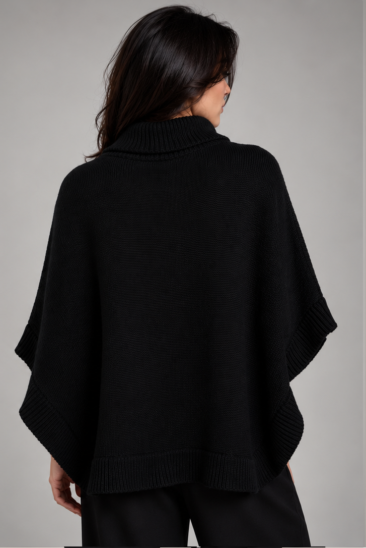 JACQUARD KNITTED PONCHO