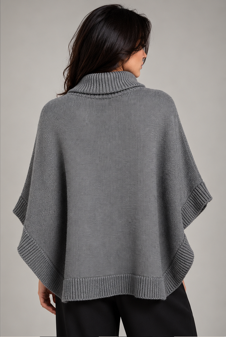 JACQUARD KNITTED PONCHO