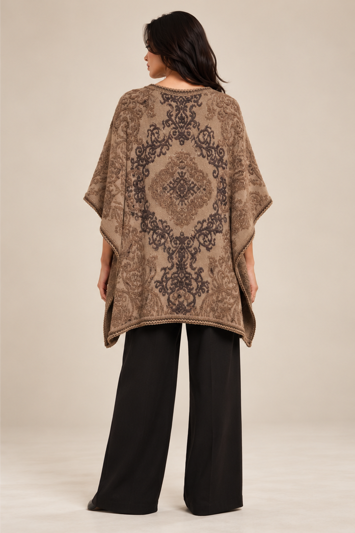 JACQUARD KNITTED PONCHO