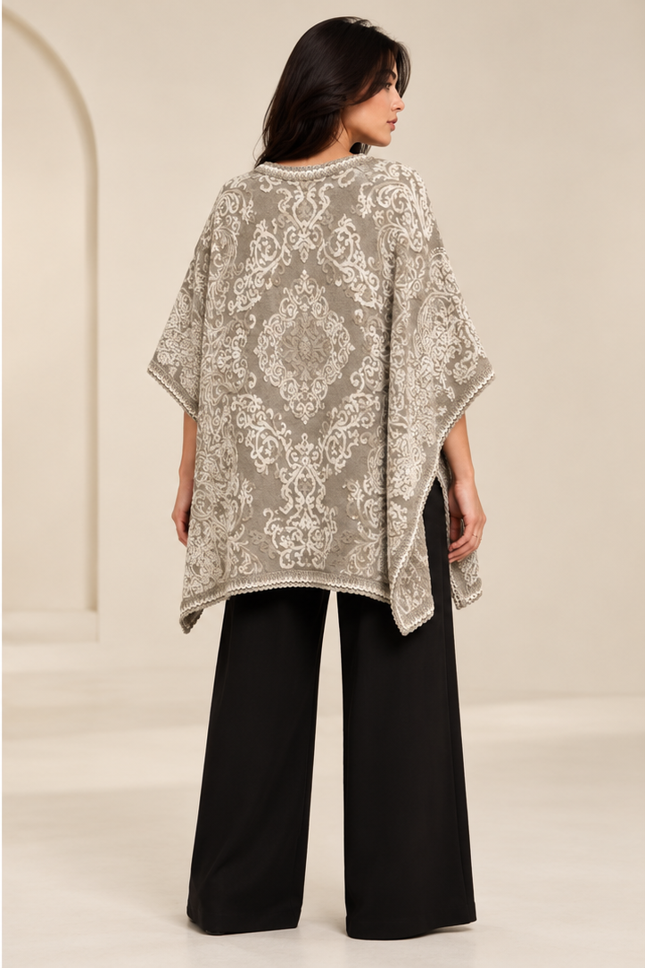 JACQUARD KNITTED PONCHO