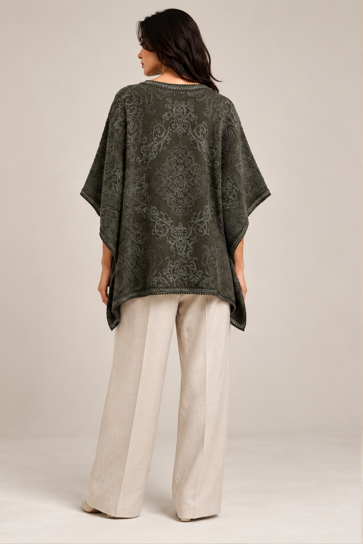 JACQUARD KNITTED PONCHO