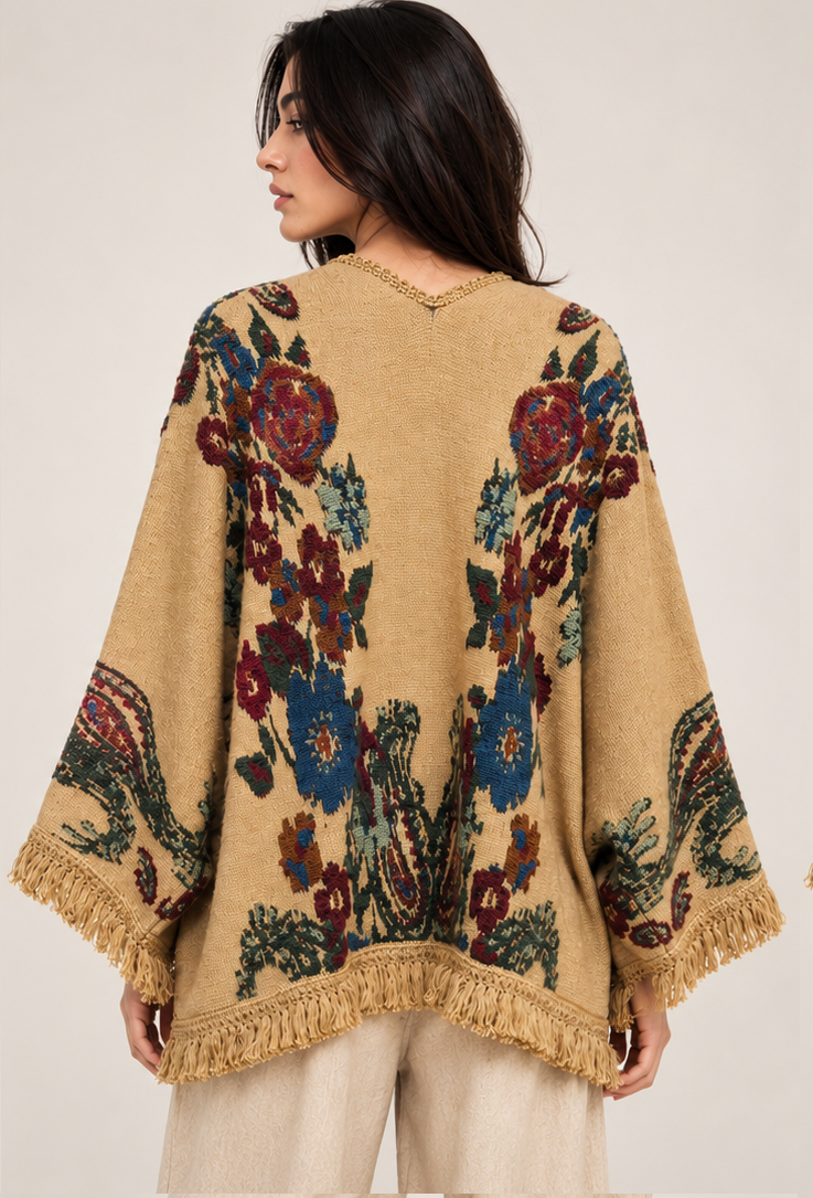 FRONT OPEN TESSEL CAPE