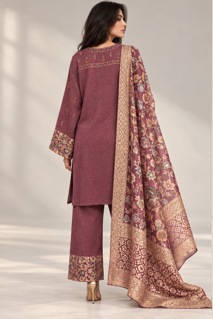 KNITTED EMBROIDERED KURTI SET