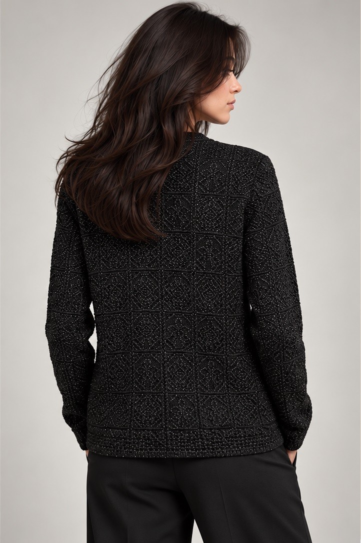 KNITTED ROUND NECK CARDIGAN