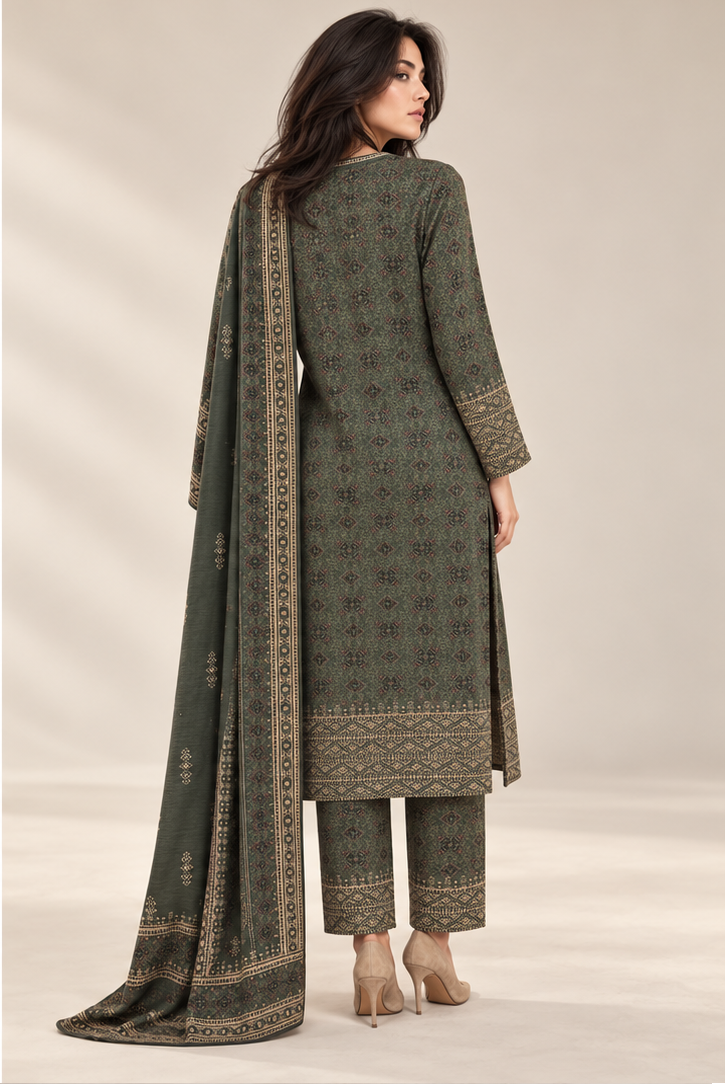 KNITTED EMBROIDERED KURTI SET