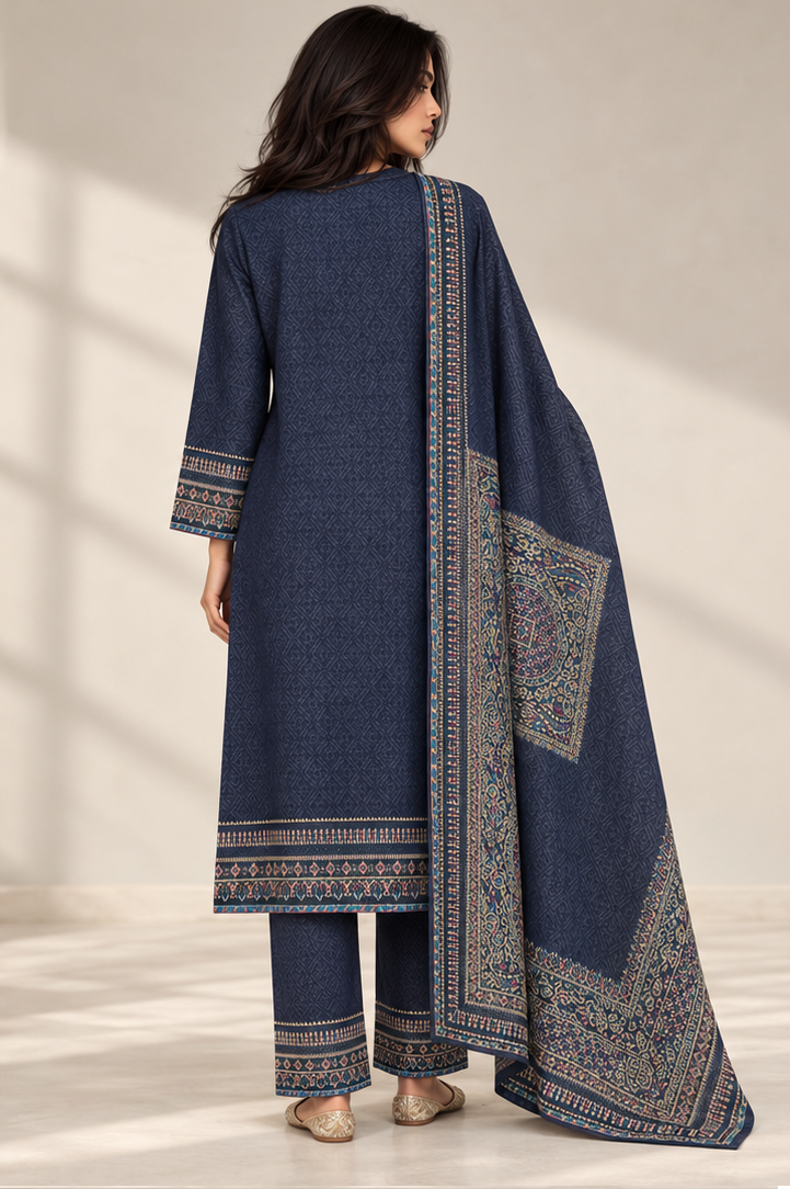 KNITTED EMBROIDERED KURTI SET