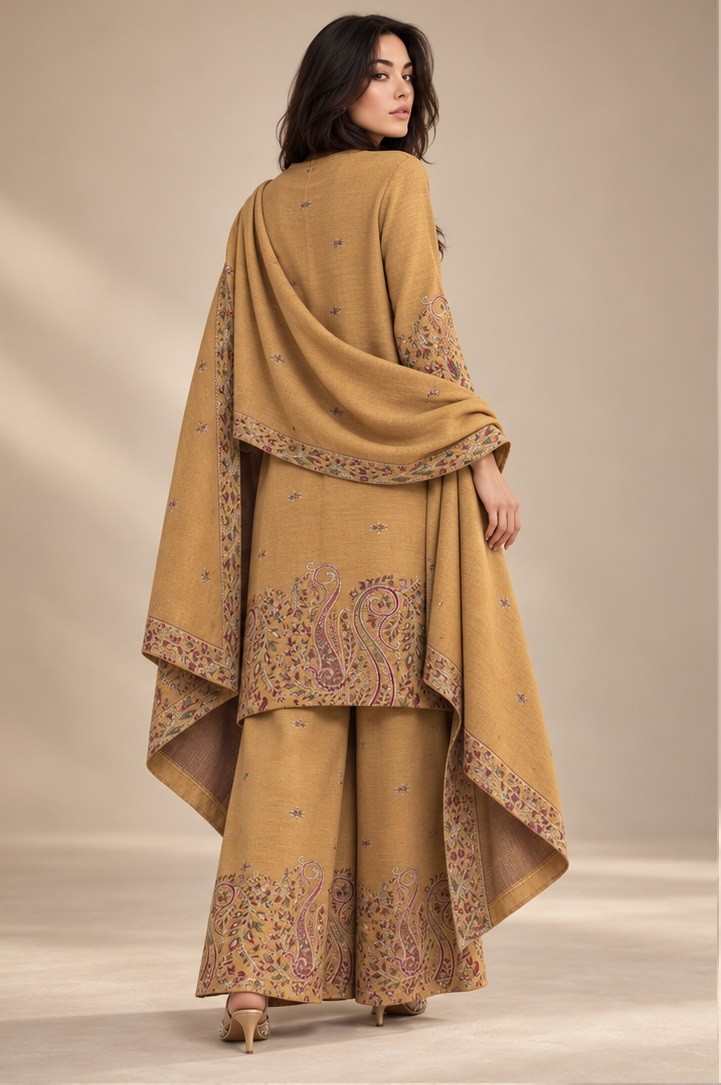 KNITTED EMBROIDERED KURTI SET